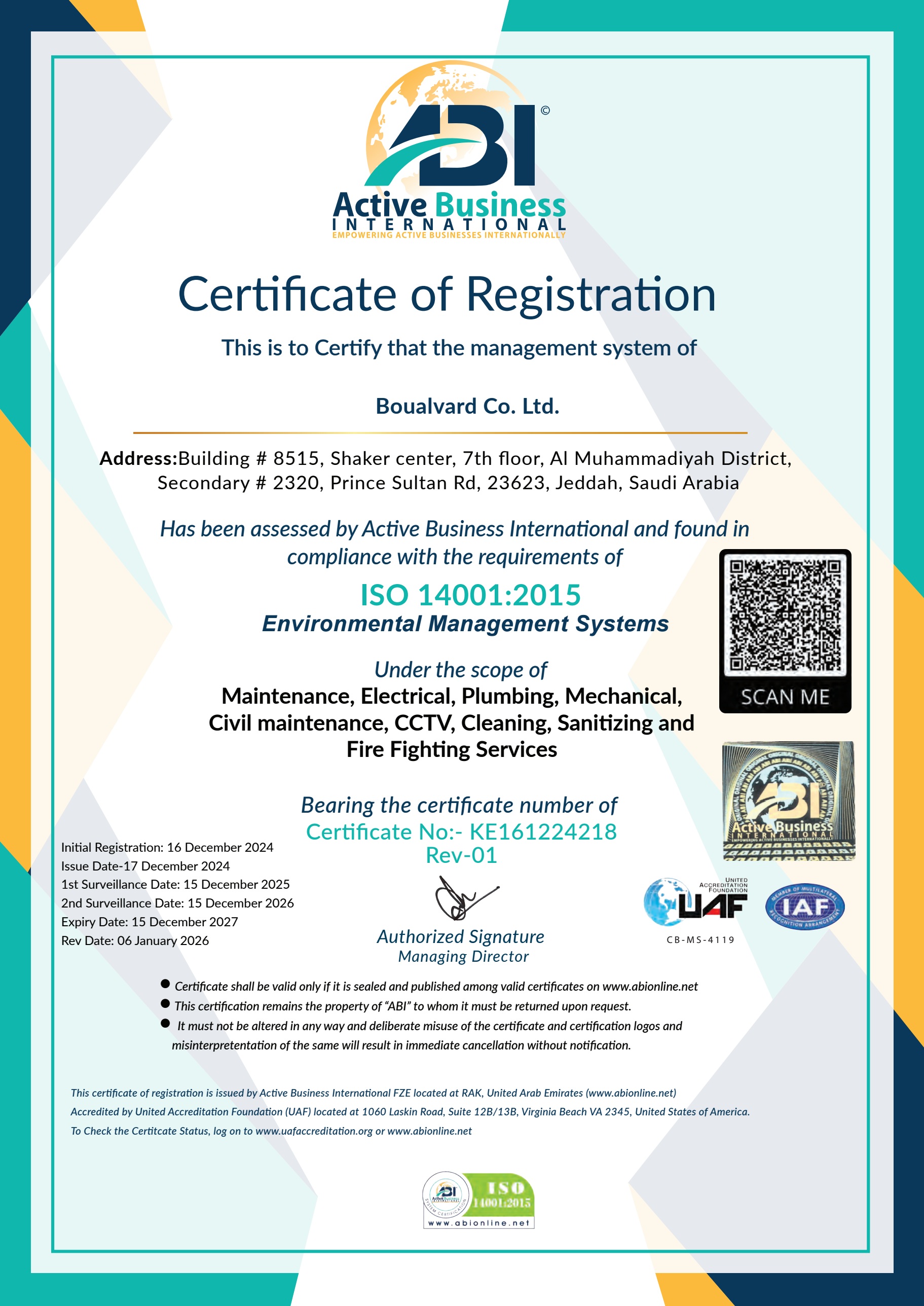 ISO 14001 Environment Management System